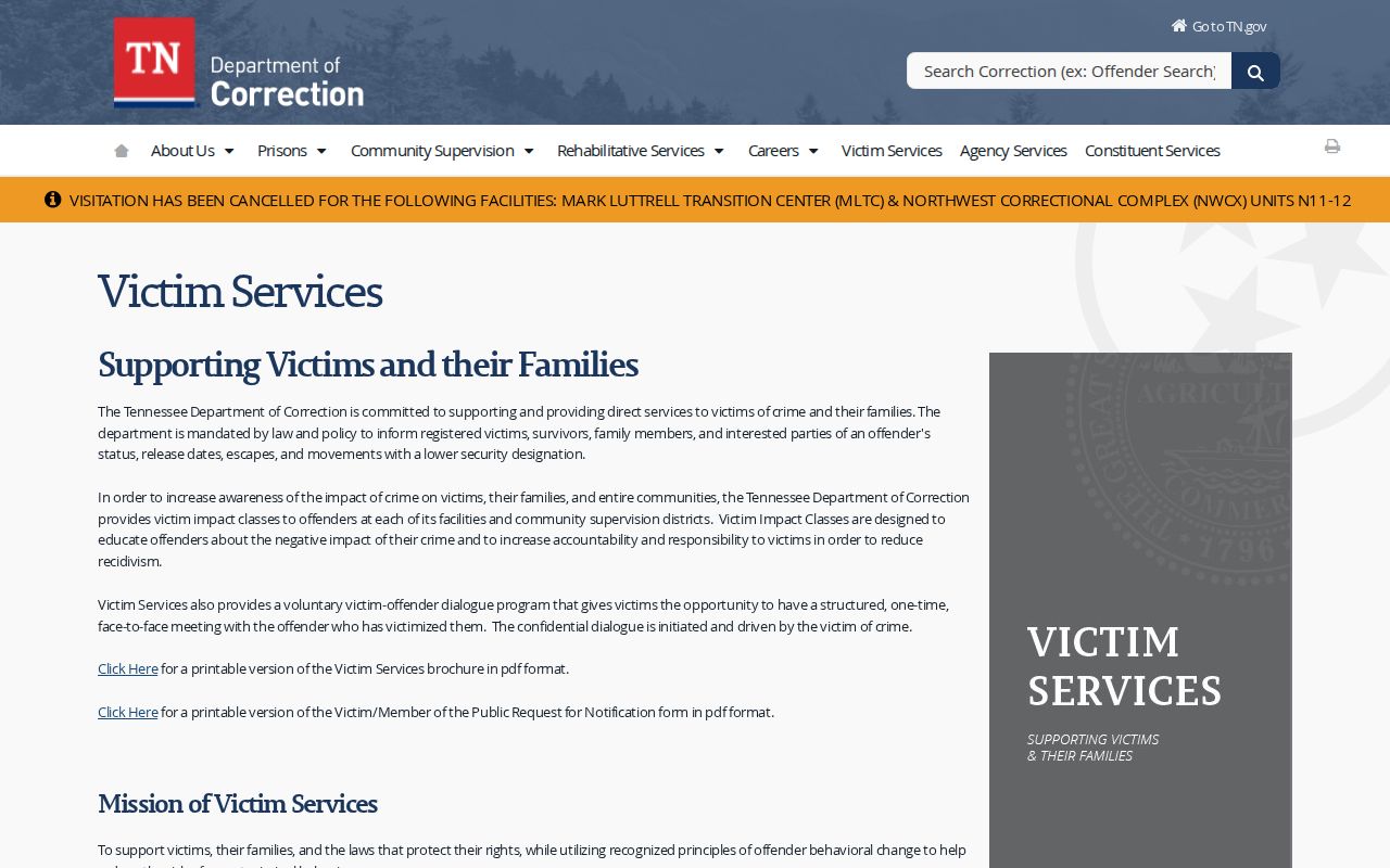 Tennessee VINE instructions for Sevier County custody alerts